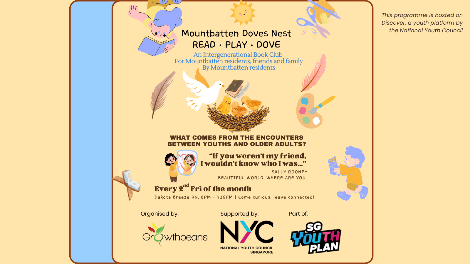 Image of event: An Intergenerational Book Club: Mountbatten Doves Nest - READ • PLAY • DOVE