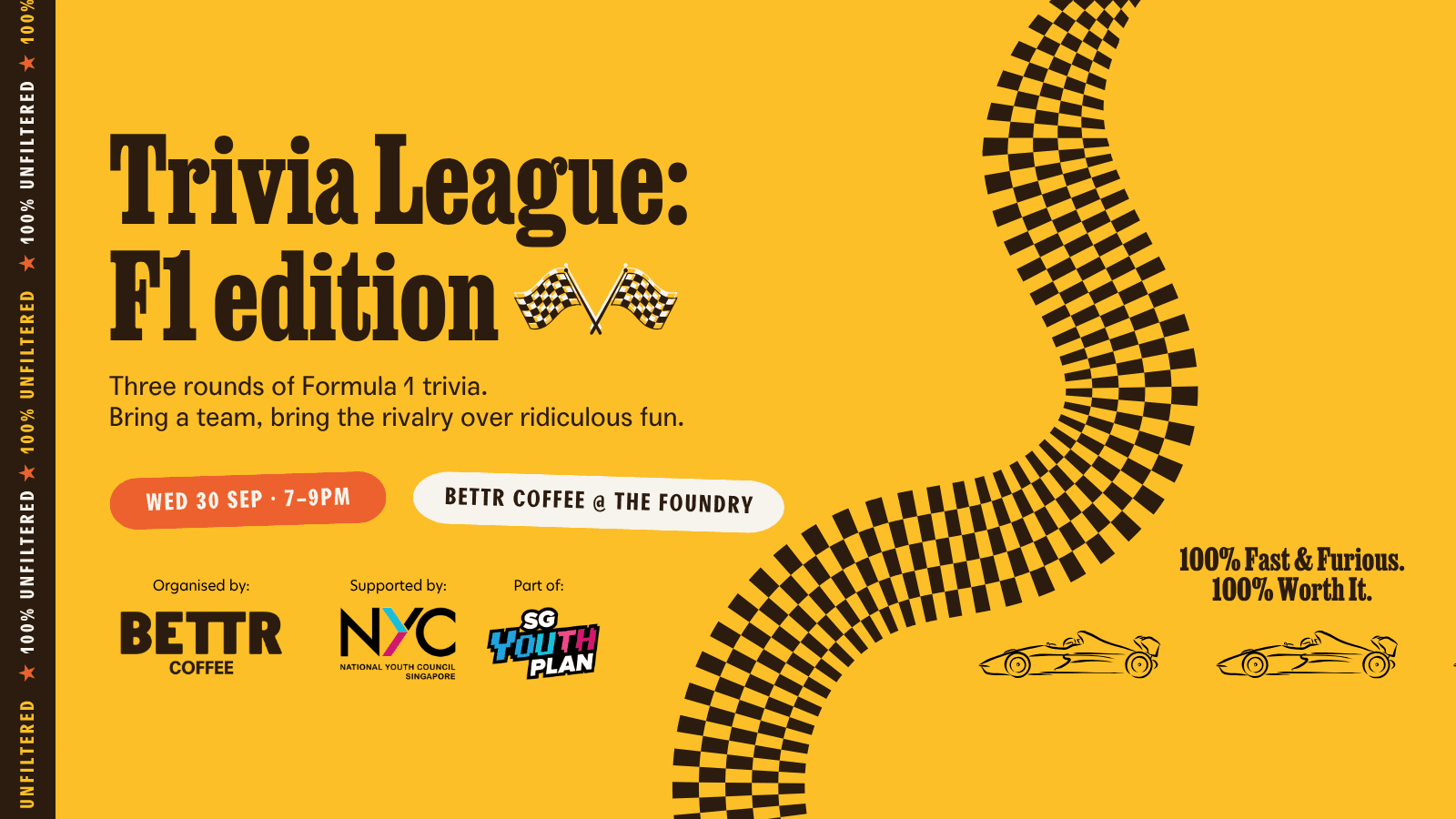 Image of event: 100% Unfiltered - Trivia League: F1 Edition