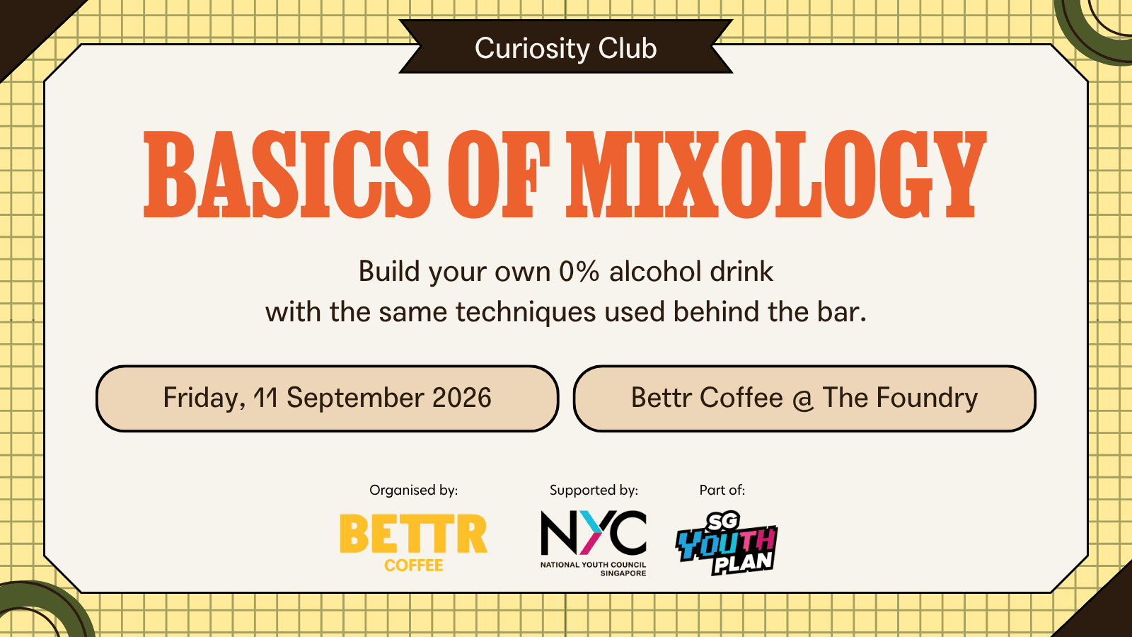 Image of event: 100% Unfiltered — Curiosity Club: Basics of Mixology (0% Alcohol)