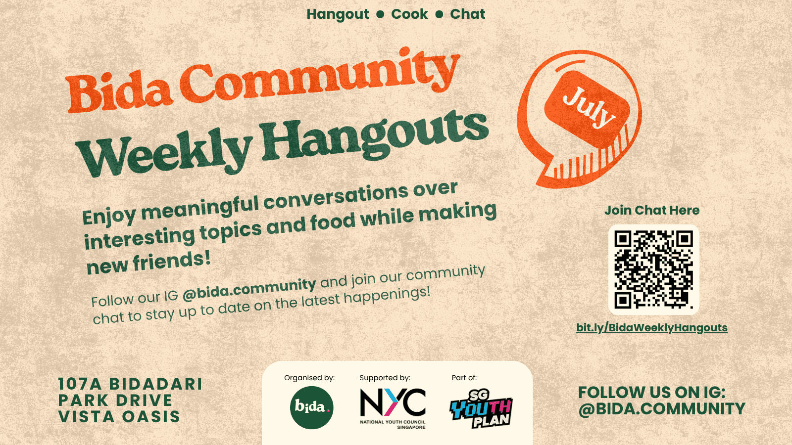 Image of event: Bida Community: Weekly Hangouts & Cook