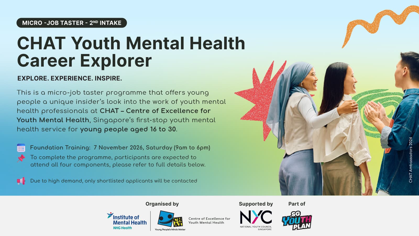 Image of event: Micro-Job Taster: CHAT Youth Mental Health Career Explorer (2nd Intake)