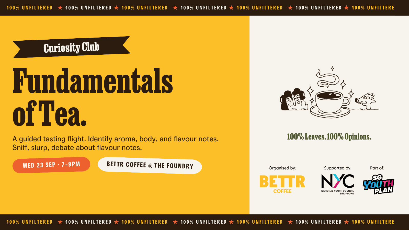 Image of event: 100% Unfiltered - Curiosity Club: Fundamentals of Tea