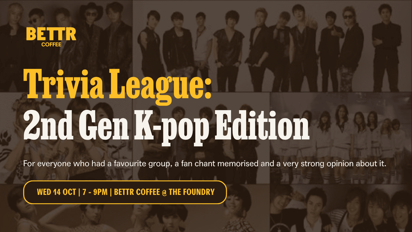 Image of event: 100% Unfiltered: Trivia League — 2nd Gen K-pop Edition
