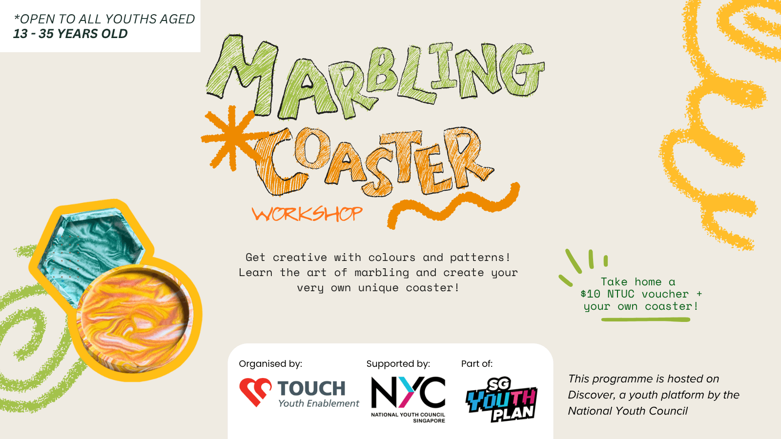 Image of event: Marbling Coaster Workshop