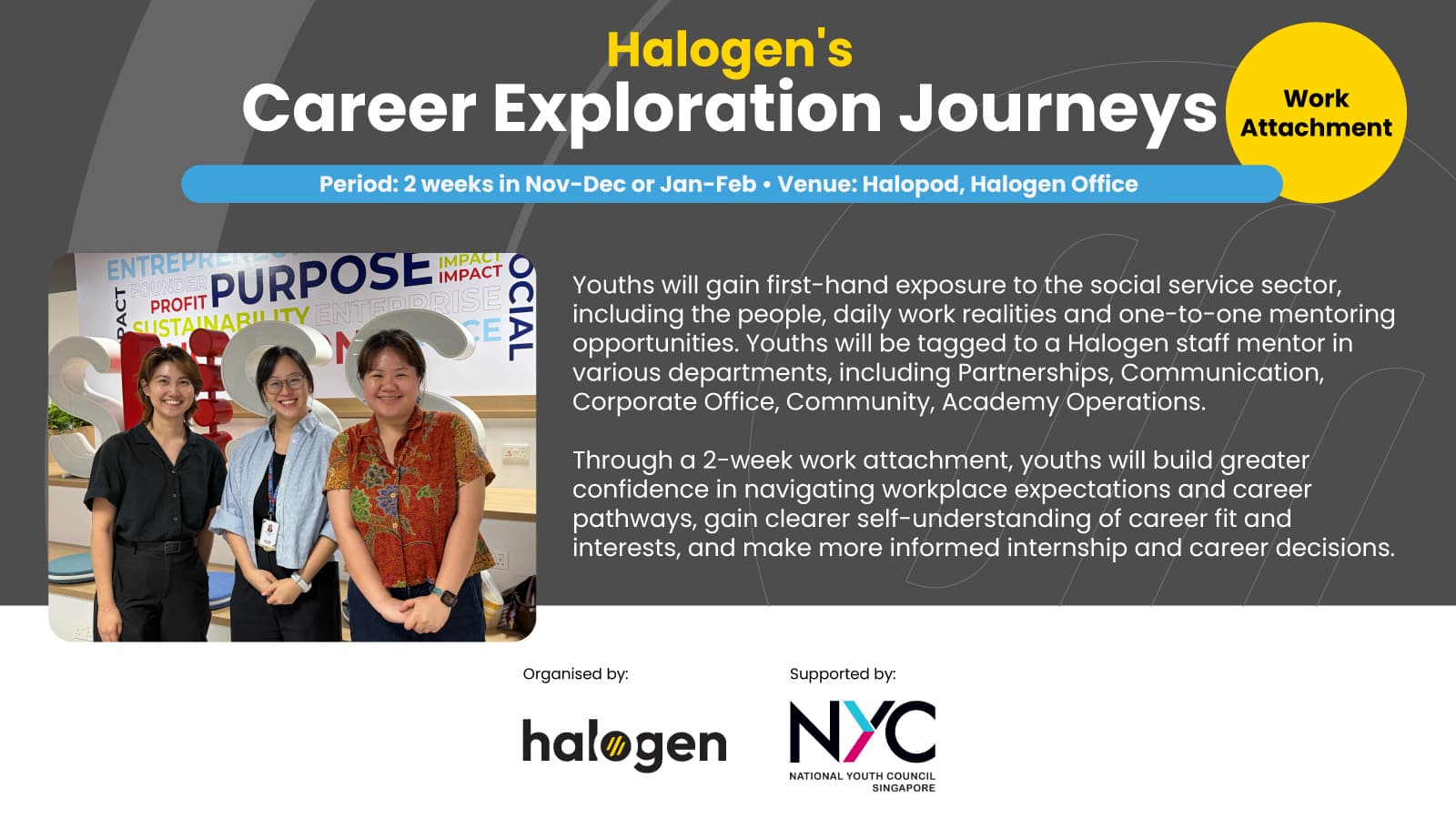 Image of event: Career Exploration Journey (Work Attachment) in Social & Youth Development Organisation
