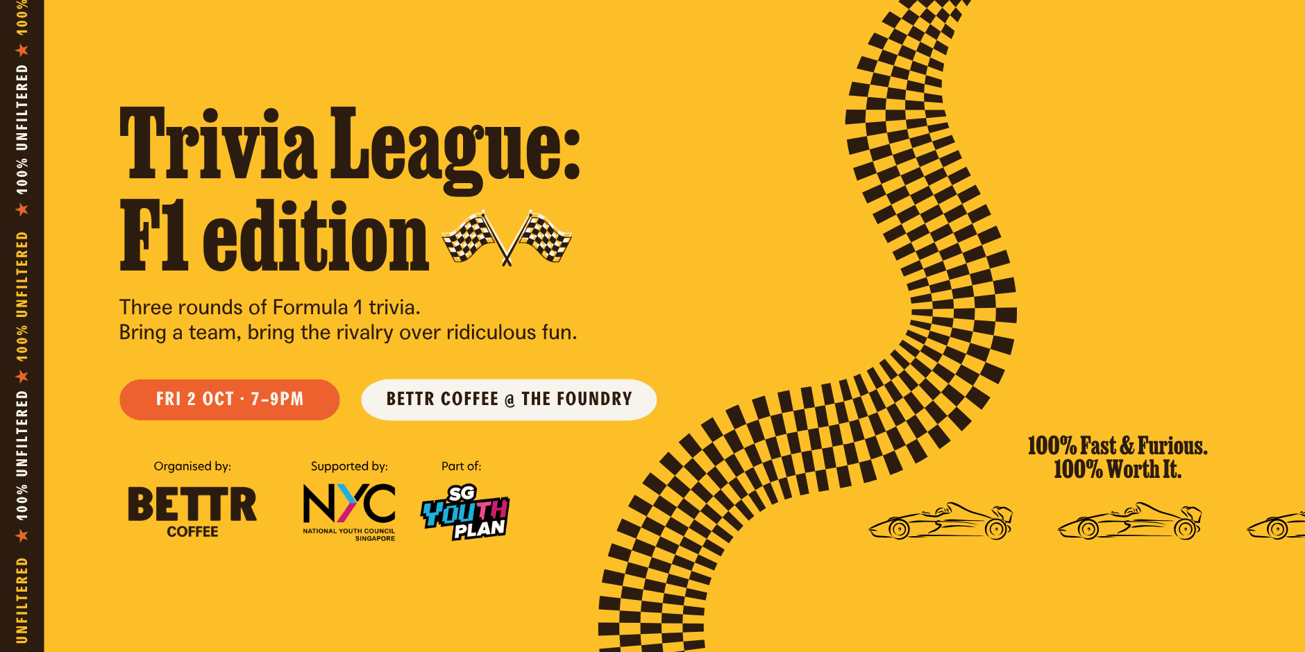 Image of event: 100% Unfiltered - Trivia League: F1 Edition