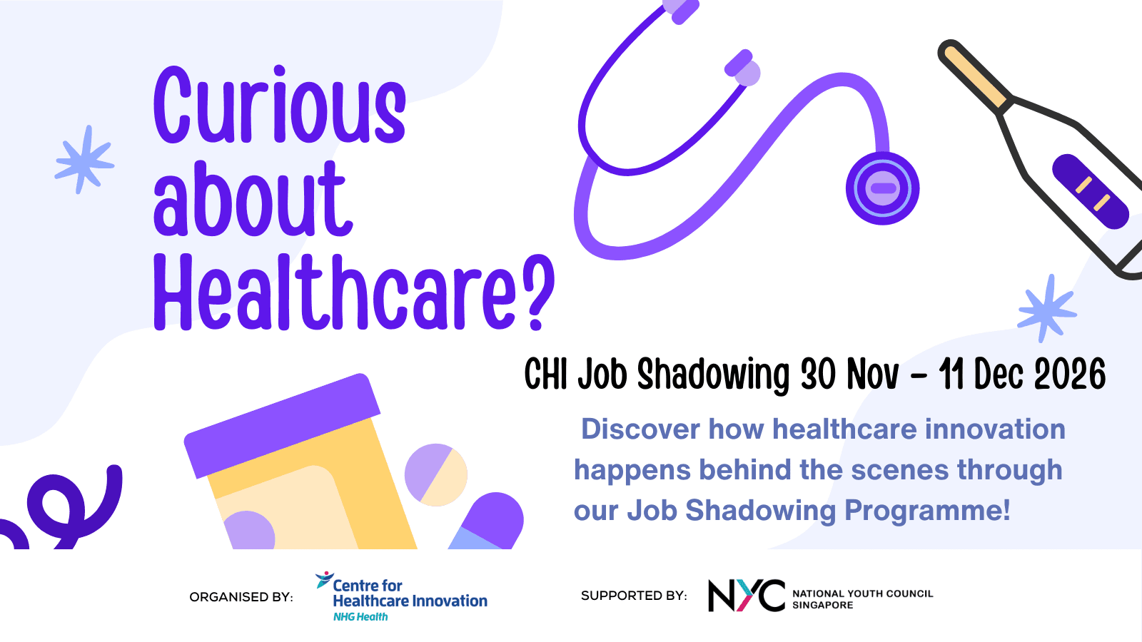 Image of event: Curious about Healthcare? Try Job Shadowing at CHI!  (30 Nov – 11 Dec 2026)