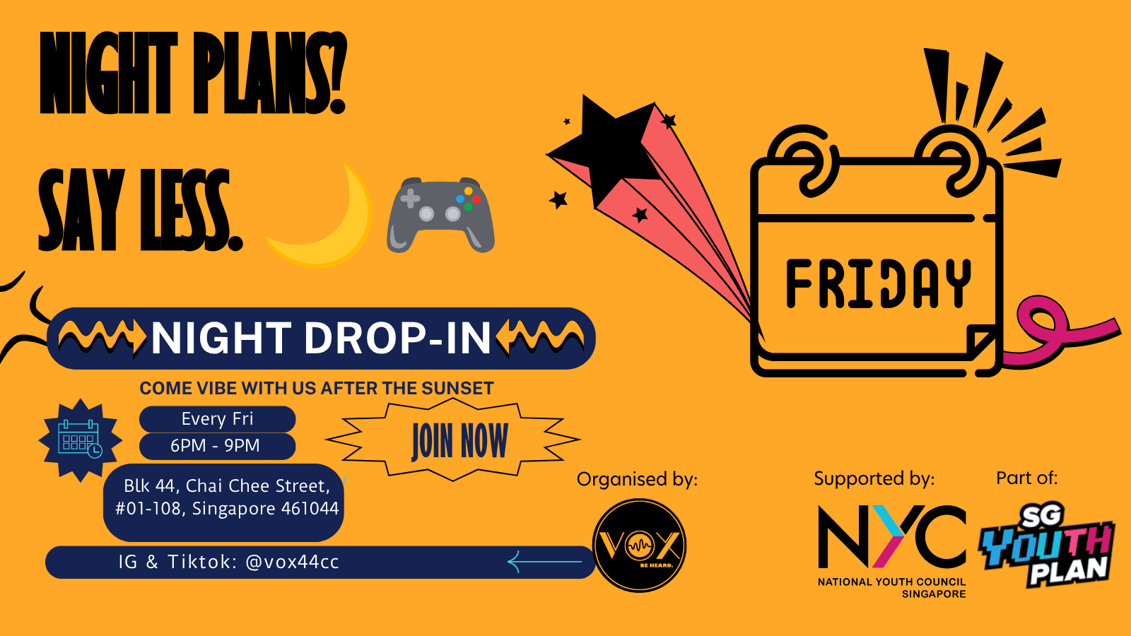 Image of event: Vibe with us and come hang out! 