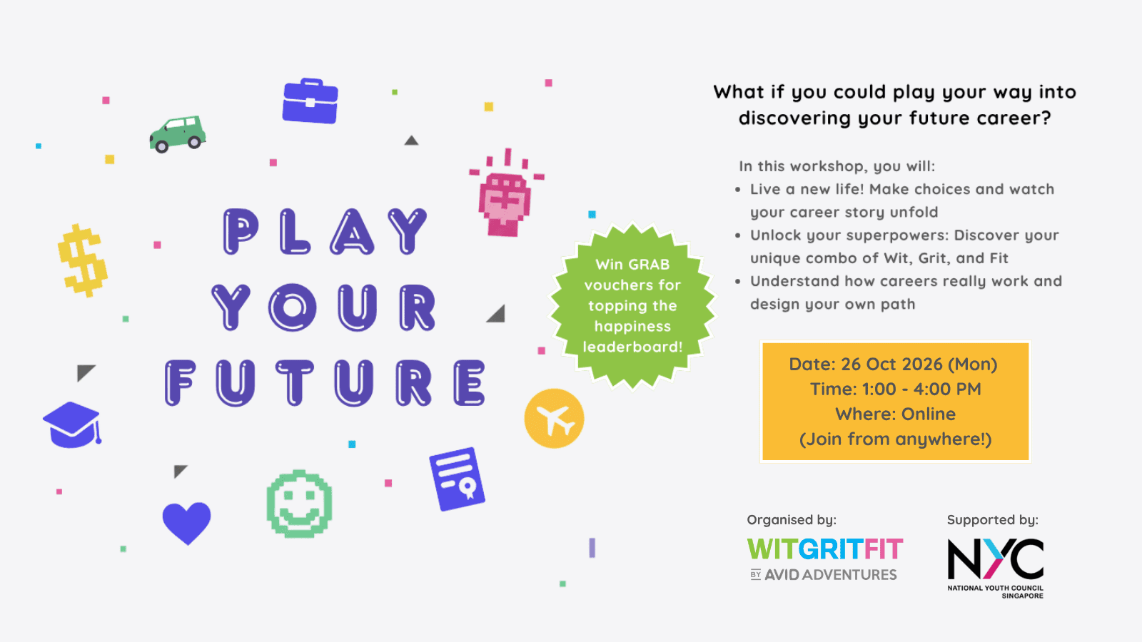 Image of event: Play Your Future at the WITGRITFIT Career Simulation Workshop (26 Oct 2026)
