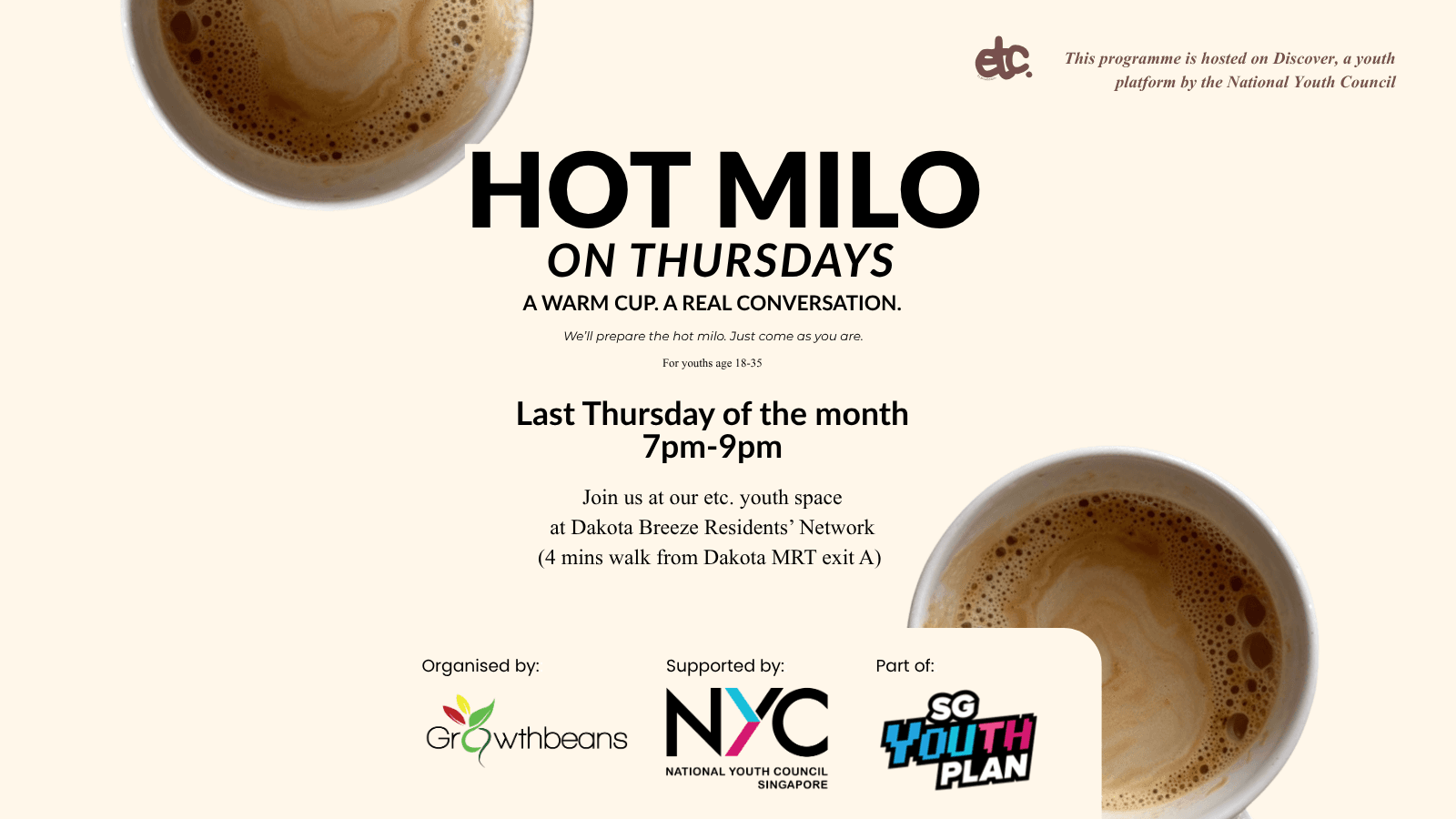 Image of event: Hot Milo on Thursdays: A Warm Cup. A Real Conversation. 