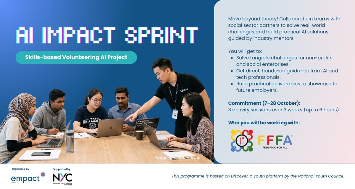 Image of event: AI Impact Sprint: Skills-Based Volunteering AI Project (with Free Food For All)