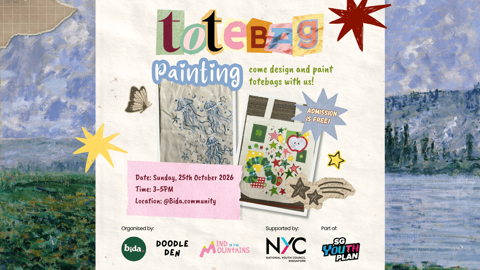 Image of event: Tote Bag Painting: Convos Over Art @Bida.Community