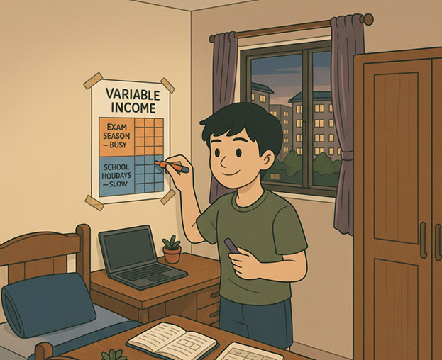 Saving with inconsistent income